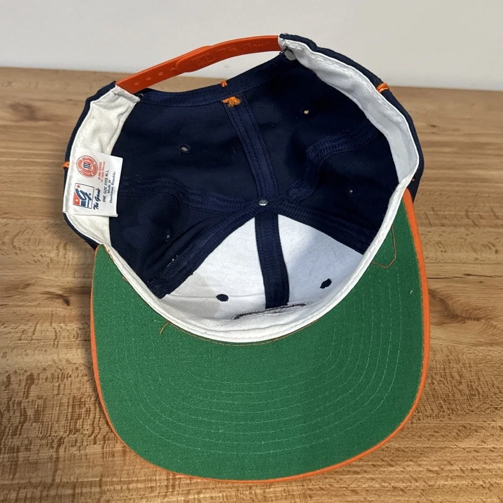 Vintage University Illinois Indian Chief Illiniwek Striped Snapback Hat The Game